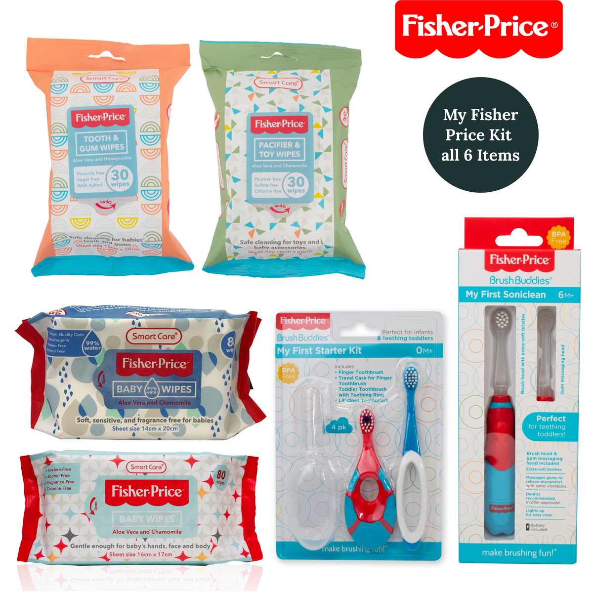 Fisher-Price Pacifier & Toy Wipes - (3/6 Pack) – Brush Buddies