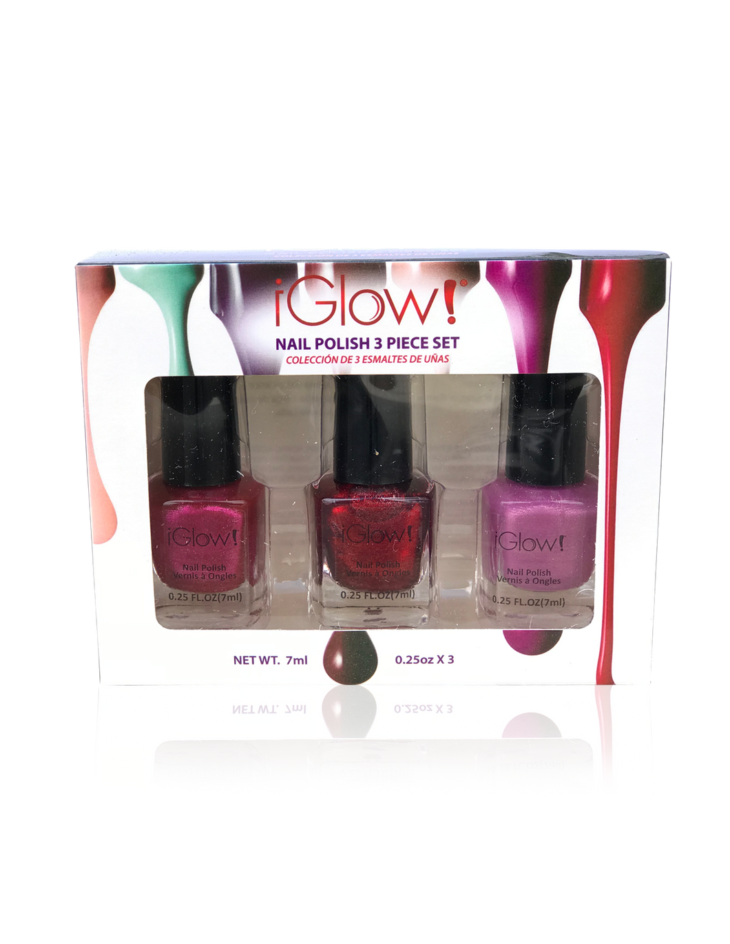 IGlow Nail Polish 3Pk (Shades - Jam, Magenta, Taffy)